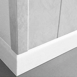 Am billigsten ✔️ BAUHAUS LOGOCLIC Fußleiste K 58 Weiß Strukturiert 2,6 M X 10 Mm X 58 Mm 🛒