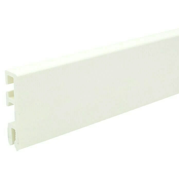 Budget ⌛ BAUHAUS Sockelleiste Cubica Weiß 2,5 M X 14 Mm X 60 Mm, Gerade ⌛ 1 Budget ⌛ BAUHAUS Sockelleiste Cubica Weiß 2,5 M X 14 Mm X 60 Mm, Gerade ⌛