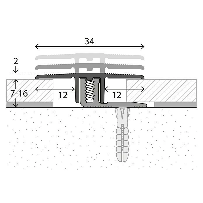 Bestes Angebot ⌛ BAUHAUS LOGOCLIC Übergangsprofil 220 Silber, 2,7 M X 34 Mm, Montageart: Schrauben 🌟 2 Bestes Angebot ⌛ BAUHAUS LOGOCLIC Übergangsprofil 220 Silber, 2,7 M X 34 Mm, Montageart: Schrauben 🌟 – Bild 2