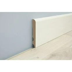 Besorgen 💯 BAUHAUS LOGOCLIC Sockelleiste Weiß 2,6 M X 16 Mm X 90 Mm, Gerundet 🌟