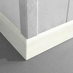 Aktion ✨ BAUHAUS LOGOCLIC Fußleiste K 58 Birnbaum Weiß 2,6 M X 10 Mm X 58 Mm 👍