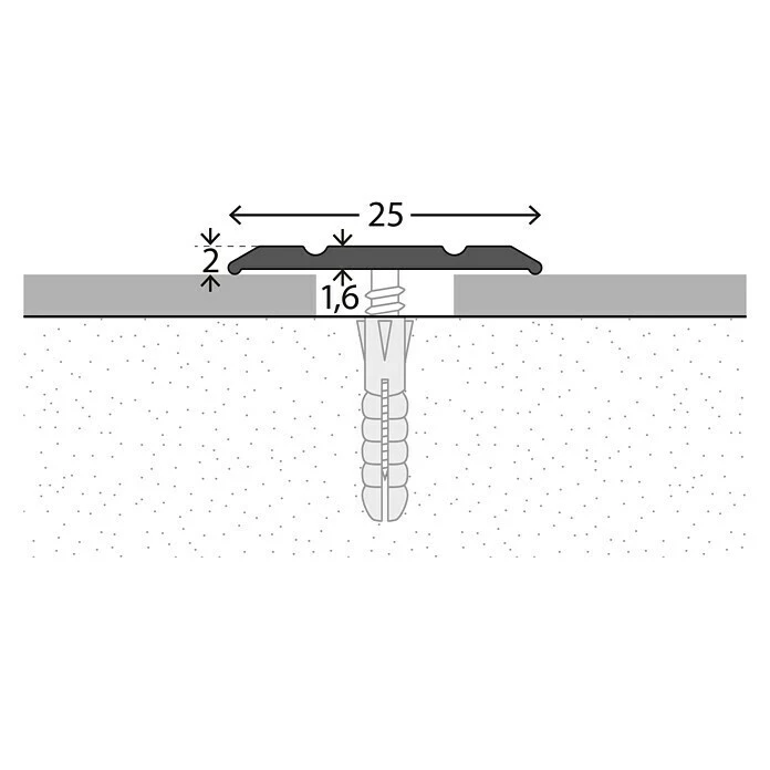 Brandneu ⭐ BAUHAUS LOGOCLIC Übergangsprofil 133 Silber, 1 M X 25 Mm X 2 Mm, Montageart: Schrauben 🔥 2 Brandneu ⭐ BAUHAUS LOGOCLIC Übergangsprofil 133 Silber, 1 M X 25 Mm X 2 Mm, Montageart: Schrauben 🔥 – Bild 2