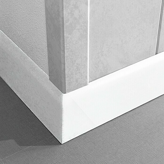 Am billigsten 🛒 BAUHAUS LOGOCLIC Fußleiste K 58 Weiß Hochglanz 2,6 M X 10 Mm X 58 Mm 😍 1 Am billigsten 🛒 BAUHAUS LOGOCLIC Fußleiste K 58 Weiß Hochglanz 2,6 M X 10 Mm X 58 Mm 😍