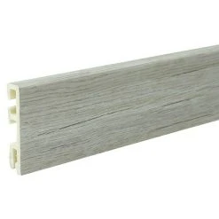 Billig ❤️ BAUHAUS Sockelleiste Cubica Eiche Weiß 2,5 M X 14 Mm X 60 Mm, Gerade ✨