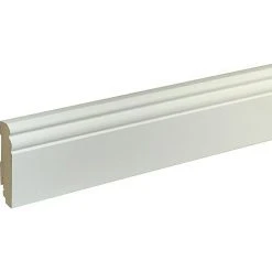Aktion 🌟 BAUHAUS Sockelleiste FU85L Weiß, 2,4 M X 19 Mm X 80 Mm, Grundiert 🌟