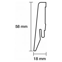 Großhandel 🎉 BAUHAUS Sockelleiste Weiß, 2,4 M X 18 Mm X 58 Mm, Konisch 👍 -Bodenverlegebedarf Verkäufe 12 2049