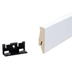 Großhandel 🎉 BAUHAUS Sockelleiste Weiß, 2,4 M X 18 Mm X 58 Mm, Konisch 👍 -Bodenverlegebedarf Verkäufe 12 2050