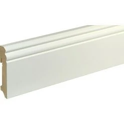 Am billigsten ⭐ BAUHAUS Sockelleiste FU94L Weiß, 2,4 M X 19 Mm X 93 Mm, Grundiert 🧨