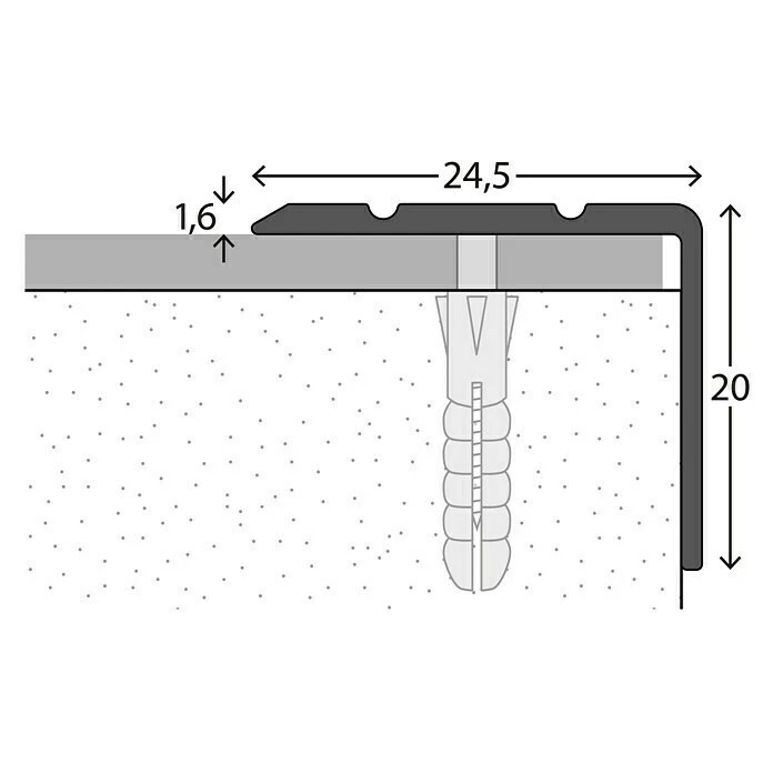 Angebote 😀 BAUHAUS LOGOCLIC Winkelprofil 162 Edelstahl Matt, 1 M X 24,5 Mm X 20 Mm, Montageart: Schrauben ❤️ 2 Angebote 😀 BAUHAUS LOGOCLIC Winkelprofil 162 Edelstahl Matt, 1 M X 24,5 Mm X 20 Mm, Montageart: Schrauben ❤️ – Bild 2