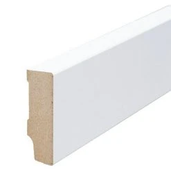 Rabatt ⌛ BAUHAUS Sockelleiste Weiß, 2,4 M X 16 Mm X 40 Mm, Gerade, MDF 🔥