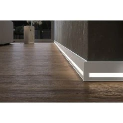 Neu ⌛ BAUHAUS Deckprofil Cubica LS80 Light Down Weiß, 2,5 M X 19 Mm X 80 Mm 👏 -Bodenverlegebedarf Verkäufe 12 355