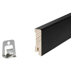 Aktion 👍 BAUHAUS Sockelleiste Räuchereiche Schwarz 2,4 M X 1,6 Cm X 5,8 Cm 🔥 -Bodenverlegebedarf Verkäufe 12 654