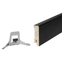 Aktion 👍 BAUHAUS Sockelleiste Räuchereiche Schwarz 2,4 M X 1,6 Cm X 5,8 Cm 🔥 -Bodenverlegebedarf Verkäufe 12 655