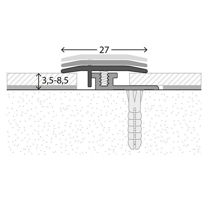Am billigsten ⭐ BAUHAUS LOGOCLIC Übergangsprofil 326 Silber, 0,9 M X 27 Mm, Montageart: Schrauben ✔️ 2 Am billigsten ⭐ BAUHAUS LOGOCLIC Übergangsprofil 326 Silber, 0,9 M X 27 Mm, Montageart: Schrauben ✔️ – Bild 2