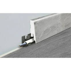 Neu ❤️ BAUHAUS LOGOCLIC Sockelleiste K58 C Silver Lining 2,4 M X 18 Mm X 58 Mm, Gerade 👍