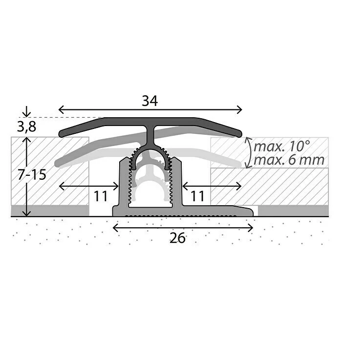 Blitzangebot 💯 BAUHAUS LOGOCLIC Übergangsprofil 303 Aluminium Gebürstet, 0,9 M X 34 Mm, Montageart: Stecken ⭐ 2 Blitzangebot 💯 BAUHAUS LOGOCLIC Übergangsprofil 303 Aluminium Gebürstet, 0,9 M X 34 Mm, Montageart: Stecken ⭐ – Bild 2
